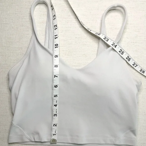Lululemon Align Tank Bra White Longline Scoop Neck Size 6 Built-In Bra - Picture 7 of 8